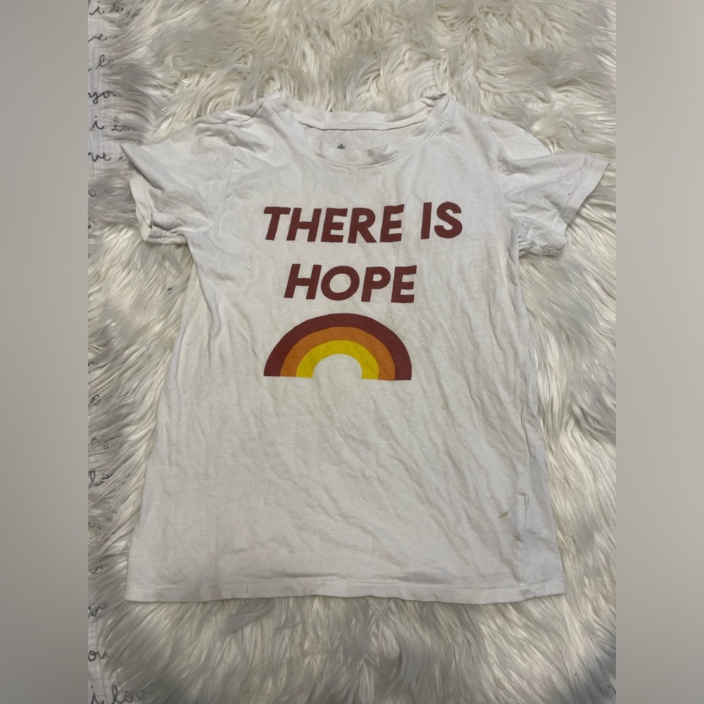 Modern Burlap There Is Hope Rainbow Tshirt